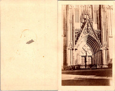 France, Magnificent old door of&#039;a French Cathedral Vintage CDV a