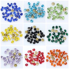 Wholesale Top Quality Czech Glass Crystal Rhinestones Round Pointed Foiled Back