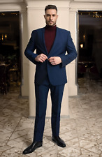 Men's Ink Blue Pierre Cardin Suit Tailored Fit
