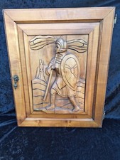 1 Vintage Knight Armor Carved Wooden Furniture Door