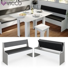 Vicco banc coffre 137cm blanc banc cuisine pour table a manger coin repas