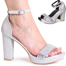 Femmes Sandales Plateformes Escarpins à Sangle Paillettes Sandales Talons Hauts