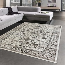 Magnifique Tapis d'Orient - design décoré de fleurs - en crème
