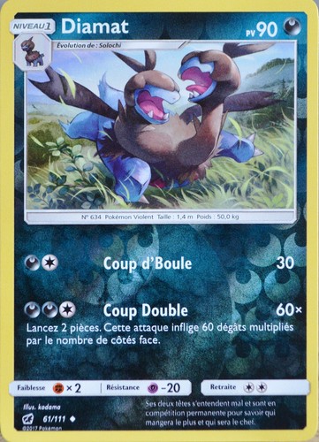 Carte pokémon 111 diamat - pokémon, diamat 