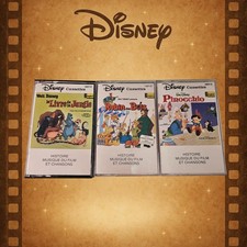 Disney French Cassette Lot Jungle Book Robin Hood Pinocchio 1985 Vintage Music