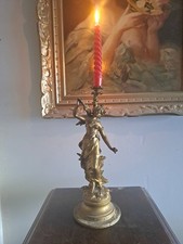 Statue Bougeoirs Régule. L F Moreau.