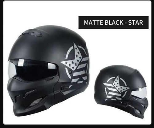 Casque moto vintage - vintage, noir