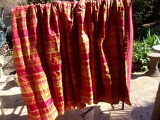 Beautiful pair of red cotton lined double curtains h:140cm l:180cm