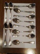 12 cuillères à thé café dessert modèle Sans Gêne 18 G d'argent chaque/excellent