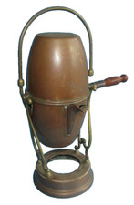Ancienne cafetière à bascule en cuivre art nouveau copper coffee maker h 36cm