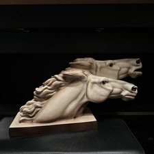 SCULPTURE EN CÉRAMIQUE ART DÉCO LES CHEVAUX SIGNÉ CHARLES LEMANCEAU 1930