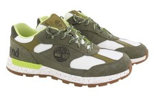 Baskets Timberland A2QUH Pour Hommes EU43.5/44.5 Vert Cuir Bout Amande Bas Lacé