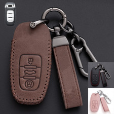 Real Leather Car Key Fob Case Cover For Audi A3 A4 A5 A6 A7 A8 Q5 Q7 B8 S5 S6 S7