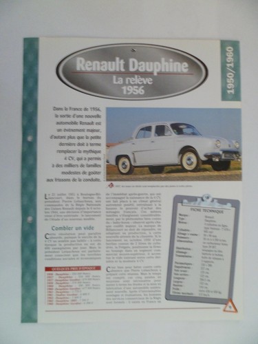 Carte fiche auto renault - auto,