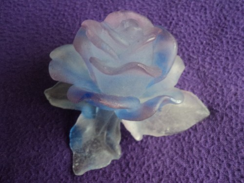 Rose pate verre daum - rose,