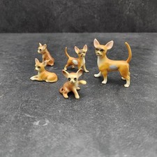 Vintage Lefton And Porcelain Miniature Chihuahua Dog Figurines Set Of 5