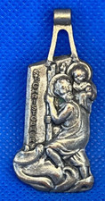 Vintage Catholic Religious Pendant Medal ST.CHRISTOPHER SAINT CHRISTOPHE