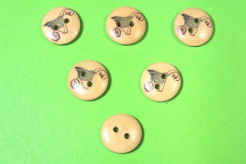 Lot boutons bois - lot, rond
