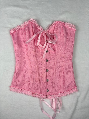 Corset bustier rose satiné