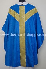 Bleu Gothique Vêtement de Cérémonie & Masse Et Stole Ensemble, Chasuble, Casula,