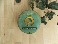 ANCIEN BOITE EN TOLE PUBLICITAIRE VICHY DECOR DE FEMME ET ANGES