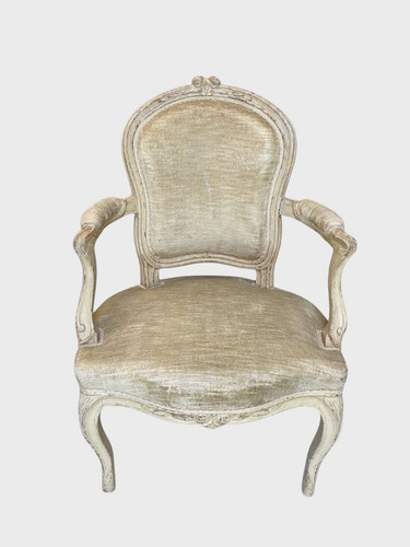 Fauteuil peint époque louis - fauteuil,
