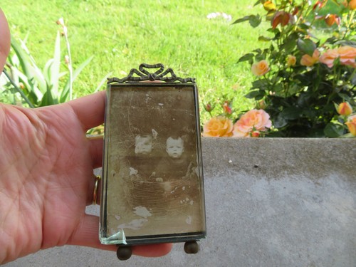Ancien cadre photo verre - ancien,