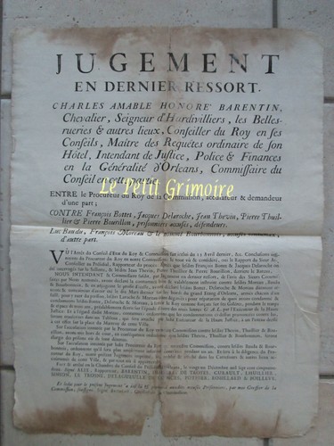 Placard 1752 condamnation - 1752, :