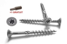 200x Vis 4x30mm inox A2 Bois Tendre Six Lobe + 1 Embout GRATUIT - TX20