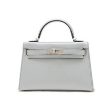Hermes Hermès Kelly Mini Deux 2 Handbag, Chevre Shamquila Argent, ... GZl1ayo9