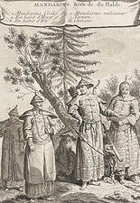 Chine Mandarins gravure par