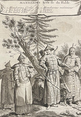 Chine mandarins gravure - chine, par