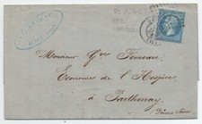 1865 LETTER BEZIERS HERAULT SMALL NUMBER OF THE BIG NUMBER