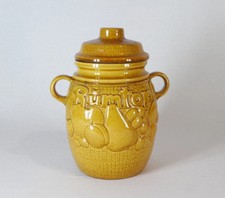 Large and Colorful Mid Century Vintage Rumtopf Jar, Light Orange West Germany