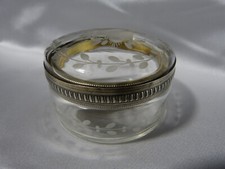Antique Cut Crystal Candy Box Solid Silver Frame Louis XVI Style
