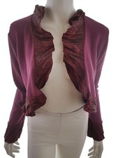 ✨ CACHE COEUR Blouse pour Femmes Volant Pourpre M Manches longues Acrylique ✨