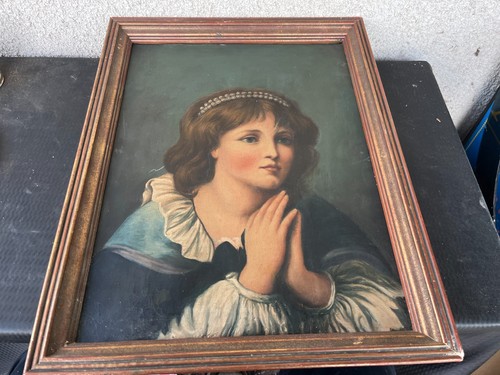 Tableau ancien jeune femme - "jeune, en