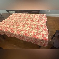 VINTAGE Masd'Osuvan French Country reversible quilted fabric Boutis 59"x59"