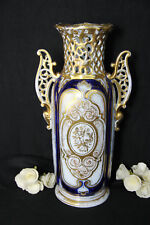 Antique vieux paris old porcelain large Vase gold gild 19th century 