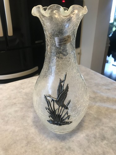 Ancien vase verre - verre, craquele