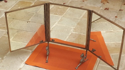 Miroir triptyque barbier - miroir,