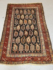 VINTAGE ANTIQUE Caucasian KAZAK Rug  3.9 x6.5 Professionally Washed Low Pile