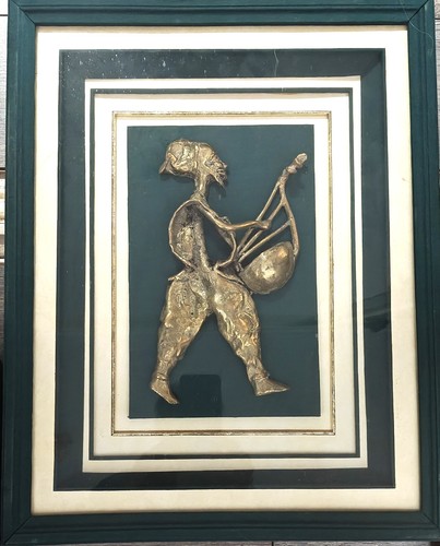 Tableau bronze africain - bronze,