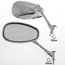 Pair of Mirrors Motorcycle Scooter Cutom Coffee Race Chrome Mirrors M10