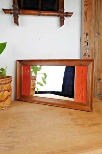 Miroir entrée bois avec - en,