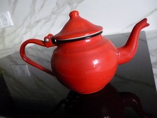 retro-vintage-ancienne théière en émail rouge 0,50 L  ~1960 France