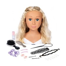 Smoby - Tete a coiffer blonde - Facile a coiffer - 19 accessoires réalistes - Le