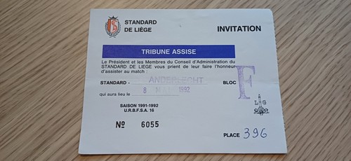 1992 liege standard ticket - standard,