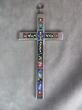 BEAUTIFUL MICRO MOSAIC CROSS, dated 1887.