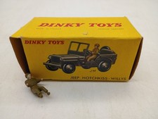 Vintage Dinky Toys 816 WW2 Jeep Hotchkiss Willys Box & Driver Figure France NICE